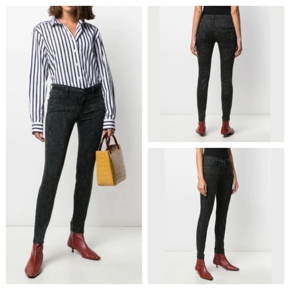 FRAME Le Skinny De Jeanne Python Womens Denim in Black Snake Print size 28